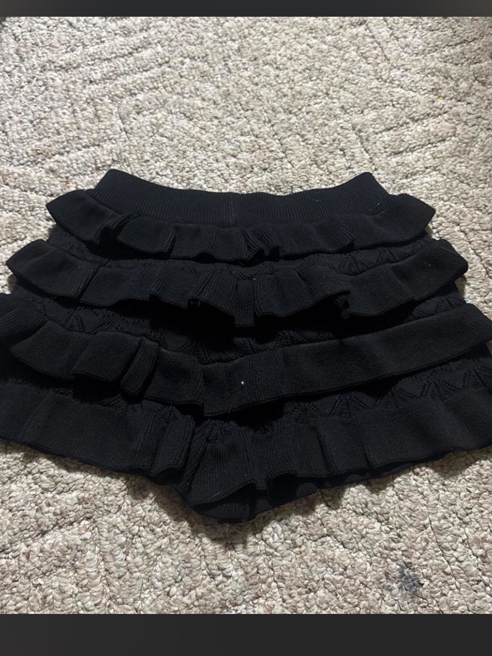 Black Ruffle Layered Women’s Shorts